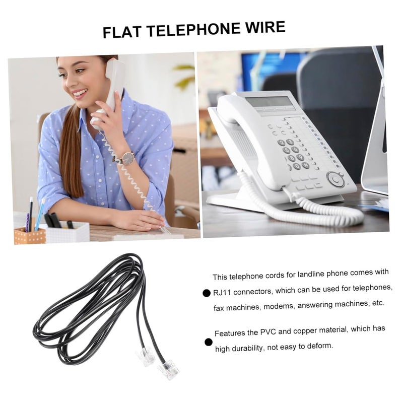 10Pcs Flat Telephone Wire Connectors Core Landline Cord for Telephones Modems Fax Machines - Image 3